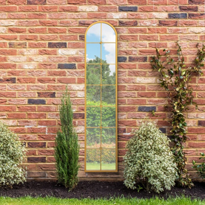Mirroroutlet The Arcus Gold Arched Leaner Garden Wall Mirror 190Cm X 40Cm - image 1