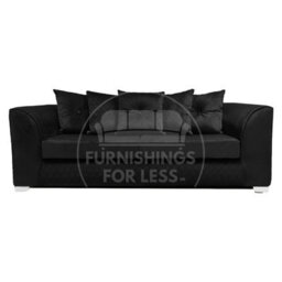 Furnishings For Less UK Victoria Soft Plush Velvet Fabric Sofaset 3 And 2 Seater Sofa  Black - Scatter Back - thumbnail 2
