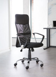 Alphason Orlando Mesh Office Chair With Wheels In Black - thumbnail 5