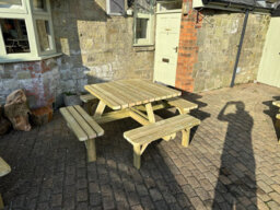 Mg Timber Products: Premium Quality, 8 Seater Square Picnic Bench, Pub Table. Made From Pressure Treated, Swedish Redwood - thumbnail 4
