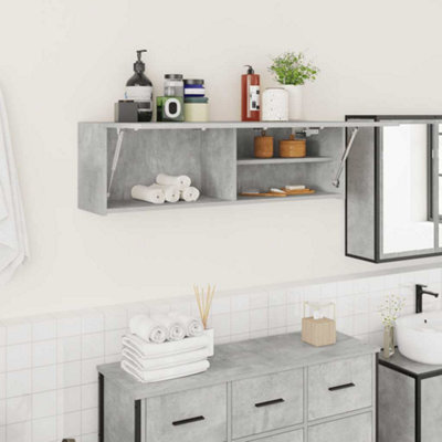 Walplus Bathroom Wall Cabinet Concrete Grey 100X25X30 Cm Engineered Wood - image 1