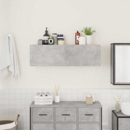 Walplus Bathroom Wall Cabinet Concrete Grey 100X25X30 Cm Engineered Wood - thumbnail 3