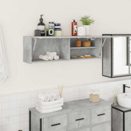 Walplus Bathroom Wall Cabinet Concrete Grey 100X25X30 Cm Engineered Wood