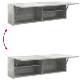 Walplus Bathroom Wall Cabinet Concrete Grey 100X25X30 Cm Engineered Wood - thumbnail 9