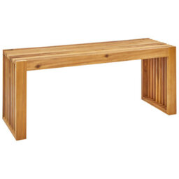 Wyld And Coco 3-Piece Acacia Dining Set - Rectangular Table With Two Tuck-Under Benches, Brown, L120 X D70 X H70Cm - thumbnail 6
