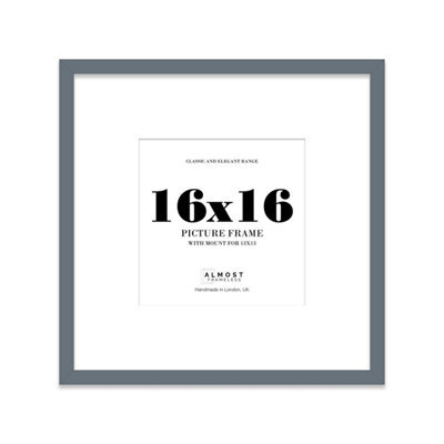 "16X16"" Grey Picture Frame - 16X16"" Square Frame With 13X13"" Mount For 16X16""/13X13"" Pictures Luxurious Style Gallery Wall, 1 Pack" - image 1