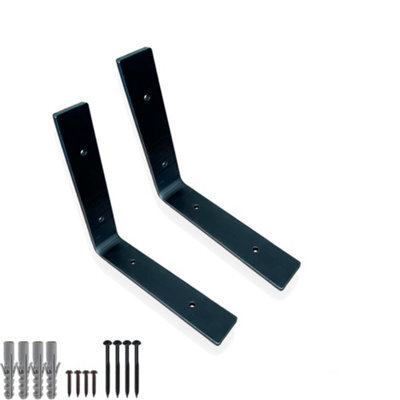 MKGT 2 Shelf Brackets Pcs Heavy Duty Industrial Steel For Wall Mounted Diy Floating(Raw Steel, 100X100mm) - image 1