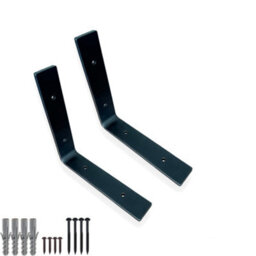MKGT 2 Shelf Brackets Pcs Heavy Duty Industrial Steel For Wall Mounted Diy Floating(Raw Steel, 100X100mm) - thumbnail 1