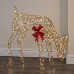 Samuel Alexander 72Cm Gold Twist Grazing Doe Light Up Christmas Decoration With 300 Warm White Leds - thumbnail 1