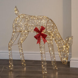 Samuel Alexander 72Cm Gold Twist Grazing Doe Light Up Christmas Decoration With 300 Warm White Leds - thumbnail 9