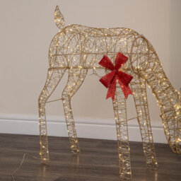 Samuel Alexander 72Cm Gold Twist Grazing Doe Light Up Christmas Decoration With 300 Warm White Leds - thumbnail 7