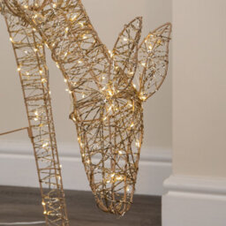Samuel Alexander 72Cm Gold Twist Grazing Doe Light Up Christmas Decoration With 300 Warm White Leds - thumbnail 6