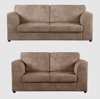 Jumbo Cord Coffee 3+2 Sofa Set (Full Back) - image 1