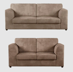 Jumbo Cord Coffee 3+2 Sofa Set (Full Back)