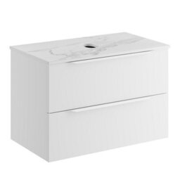 Affine 800mm Countertop Bathroom Vanity Unit Wall Hung Furniture Soft Close White - thumbnail 3