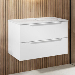 Affine 800mm Countertop Bathroom Vanity Unit Wall Hung Furniture Soft Close White - thumbnail 1