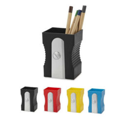 Balvi Black Pencil Sharpener Shaped Home Office, School Desk Organiser Plastic Pen Pot Holder - thumbnail 1
