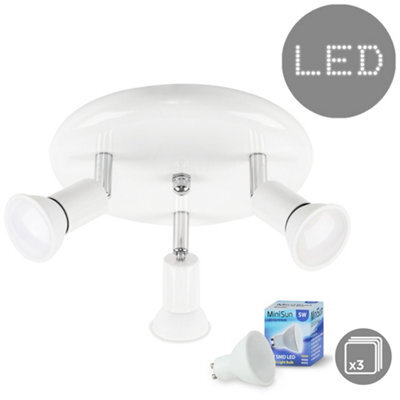 Valuelights White Ceiling Bar Spotlight And Gu10 Spotlight Led 5W Warm White 3000K Bulbs - image 1