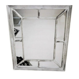 60X76Cm Rectangle Antique Window Wall Mirror Stylish White Rustic
