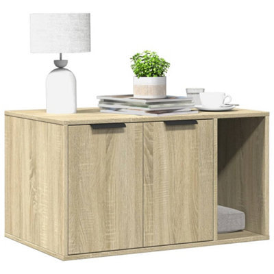 Vidaxl Cat Litter Box Enclosure Sonoma Oak 80X50X45 Cm Engineered Wood - image 1
