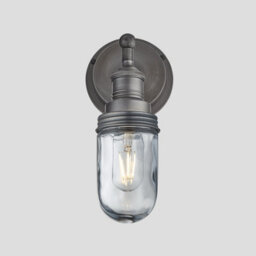 Industville Brooklyn Outdoor & Bathroom Wall Light, Pewter Holder, Pewter Ring - thumbnail 2