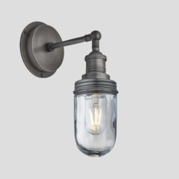 Industville Brooklyn Outdoor & Bathroom Wall Light, Pewter Holder, Pewter Ring - thumbnail 1