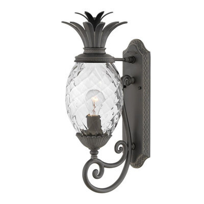 Luminosa Lighting Elstead Plantation 1 Light Medium Outdoor Wall Lantern Museum Black Ip44 - image 1