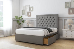 "Comfort Rio Pewter Dumfries Divan Bed Set 2 Drawers Same Side - 54"" Floor Standing 4' Small Double" - thumbnail 2