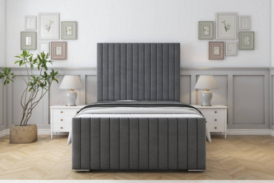 "Sloomy Madison Armour Coniston Bed Frame With Mattress With 50"" Upholstered Headboard 5' King" - image 1