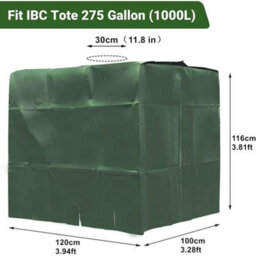 Tarpaulin For 1000L Ibc Tank, Water Tank Tarpaulin, Protective Cover, Dustproof Green - 120 X 100 116 Cm - thumbnail 3