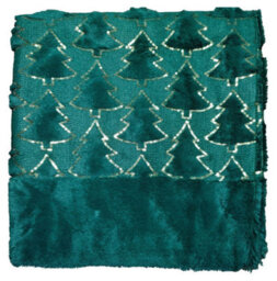 Christmas Tree Print Throw Blanket Cozy Festive Holiday Decor Gift Green 150X200Cm - thumbnail 2