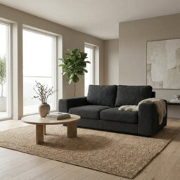 Abakus Direct Boston 3 Seater Sofa In Black Basket Weave - thumbnail 5