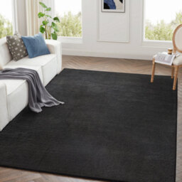 Bedlooms Black Pashmina Rug 200X290Cm, Soft Thick Piles, Hypoallergenic Modern Area Rugs And Bedroom Rug - thumbnail 1