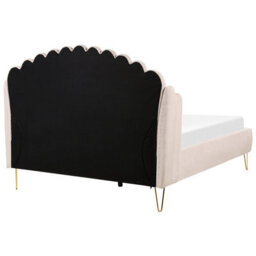 Beliani Bed Fabric Ambillou 140 X 200 Cm (Eu Double) Light Beige - thumbnail 6