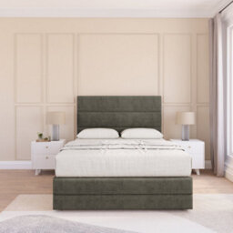 "Sloomy 2Ft6 Monaco Divan Bed Base Pewter Dumfries ,2 Drawers, 12"" Footboard & 54"" Floor Standing Headboard - Small Single" - thumbnail 2