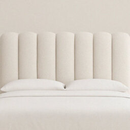 "Urban Textures - Elara Luxury 20"" High Boucle Fabric Upholstered Cloud Headboard - White"