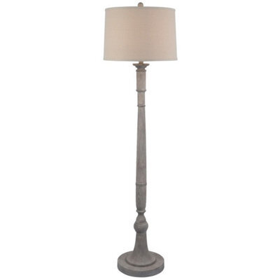 Hill Interiors Stella Floor Lamp With Linen Shade - Resin - L41 X W41 X H154 Cm - White - image 1