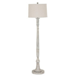 Hill Interiors Stella Floor Lamp With Linen Shade - Resin - L41 X W41 X H154 Cm - White - thumbnail 2