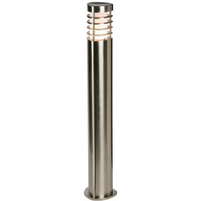 Outdoor Garden Bollard Light Brushed Steel 9.2W Outside Path Led Lamp Post Ip44 - image 1