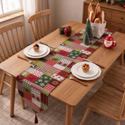 Sueving 1 Pack Red Green White Plaid Christmas Table Runner Christmas Decorations For Christmas Party Table Decor - thumbnail 1