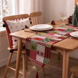 Sueving 1 Pack Red Green White Plaid Christmas Table Runner Christmas Decorations For Christmas Party Table Decor - thumbnail 3