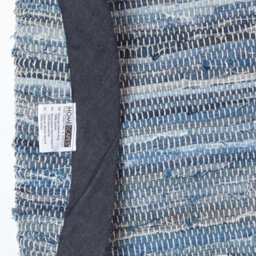 Homescapes Blue Denim Handwoven Striped Chindi Large Round Rug - thumbnail 5