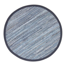 Homescapes Blue Denim Handwoven Striped Chindi Large Round Rug - thumbnail 2