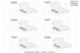"Comfort Florida Black Plush Divan Bed Base 2 Drawers Left Side - 26"" Strutted  & 12"" Footboard 2'6 Small Single" - thumbnail 3