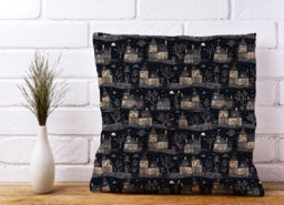 Warren Reed Designer Spooky Haunted Houses Cushions 60Cm X 60Cm - thumbnail 2