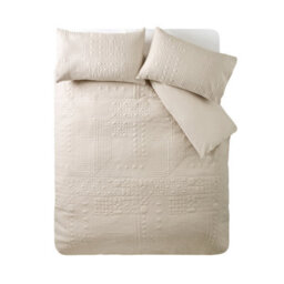 Catherine Lansfield Folkstone Geo Double Duvet Cover Set With Pillowcases Natural - thumbnail 4