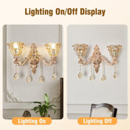 Vrygle Vintage Pretty Wall Sconce Fancy Gold Brass Chandelier Crystal Glass Wall Lights, 1Pcs - thumbnail 5