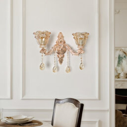 Vrygle Vintage Pretty Wall Sconce Fancy Gold Brass Chandelier Crystal Glass Wall Lights, 1Pcs - thumbnail 9