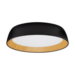 Luminosa Lighting Luminosa Sigi 45Cm Flush Ceiling Light Sandy Black, Wood Triac Dimmable Led 40W 3081Lm 3000K - thumbnail 1