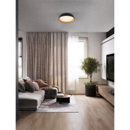 Luminosa Lighting Luminosa Sigi 45Cm Flush Ceiling Light Sandy Black, Wood Triac Dimmable Led 40W 3081Lm 3000K - thumbnail 2